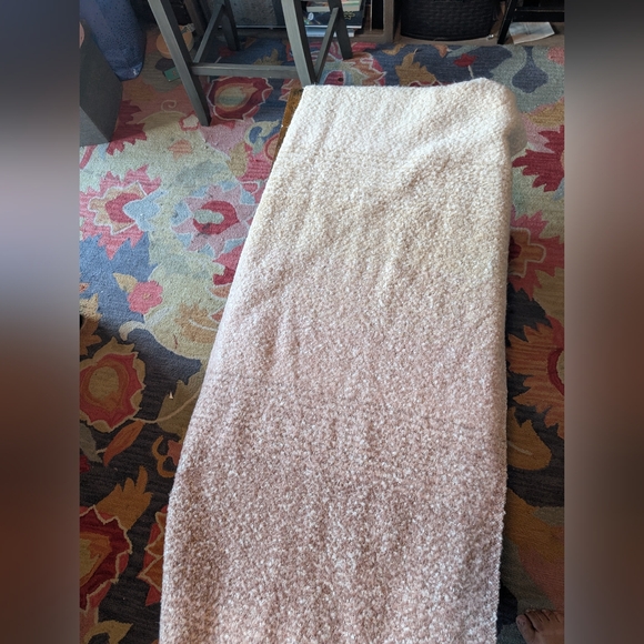 MER SEA Anthropologie Cozy Cream & Beige Boucle Knit Scarf with Fringe - Picture 3 of 7